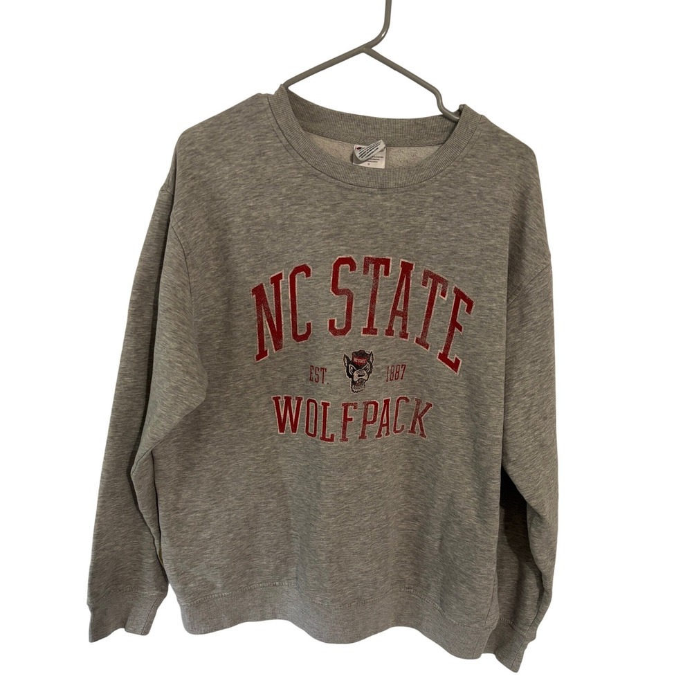 Champion NC State Wolfpack Sweatshirt Mens XL Gray Eco Fleece Crewneck Pullover